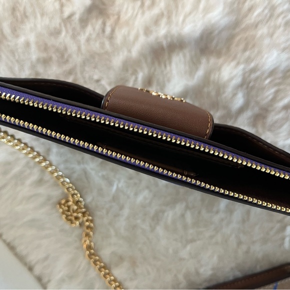 Rainbow signature COACH crossbody with gold chain link strap. Carried once! - Picture 7 of 10
